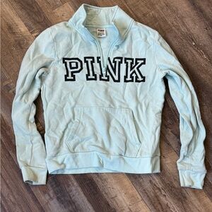 Light Blue/teal PINK Quarter-Zip Sweatshirt